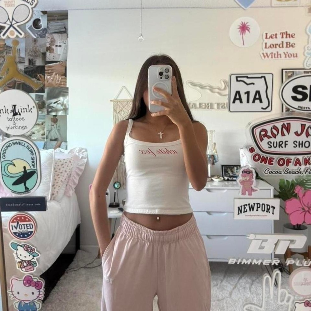 baby pink and white‎ young la her sweatpants joggers